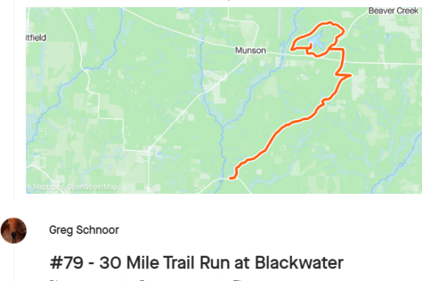 30 Mile Trail Run at Blackwater – #79
