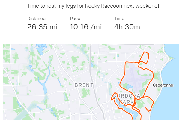 Marathon #87 – Training For Rocky Racoon 100