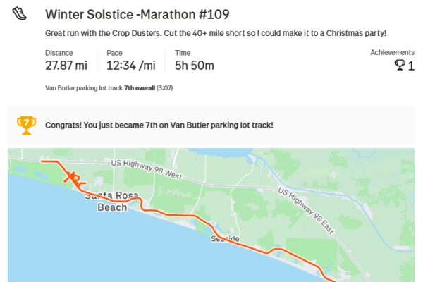 Winter Solstice -Marathon #109