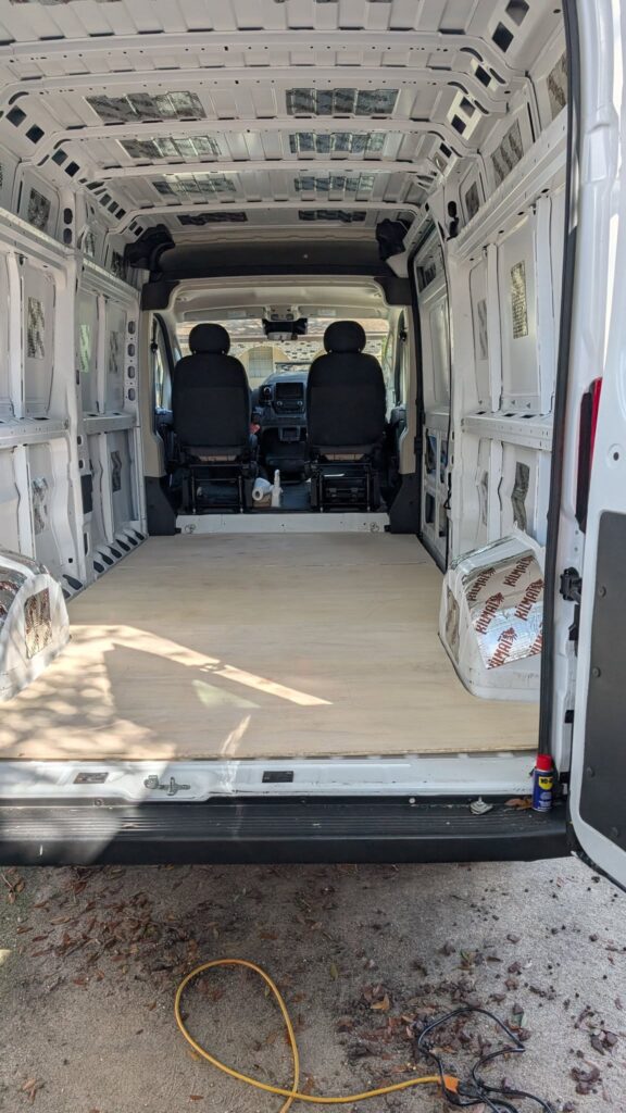 Van Build Post #4: Sound Deadening & Subfloor