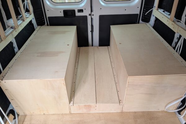 Van Build Post #14 – Bed/Utility Boxes/Table Seats Build Done