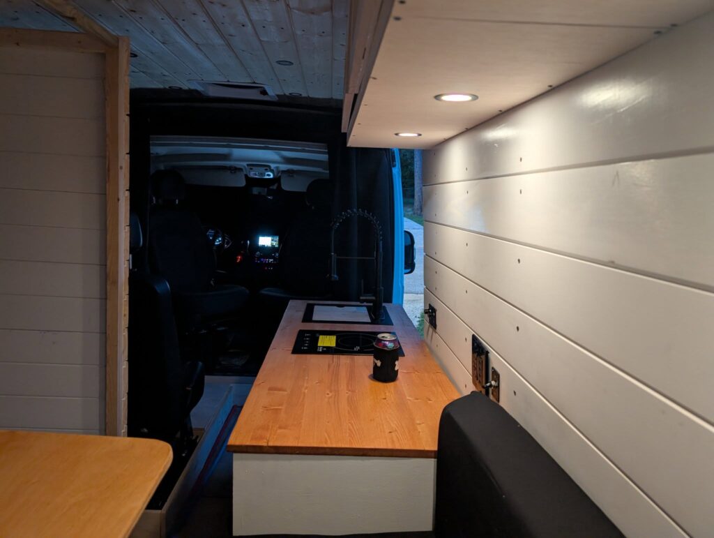 Van Build Post #28 – Cabinet Doors & Lights, Shower, Plumbing