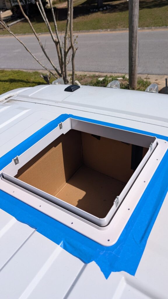 Van Build Post #8: First Hole In Van – Front Roof Fan