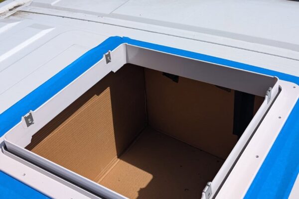 Van Build Post #8: First Hole In Van – Front Roof Fan