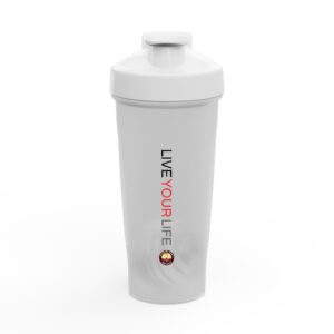 Protein Shaker Bottle – “Live Your Life” Motivational Gym Mixer